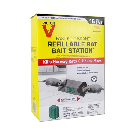 Victor Victor Fast-Kill Toxic Bait Station and Bait Blocks For Mice and Rats 8 pk M930